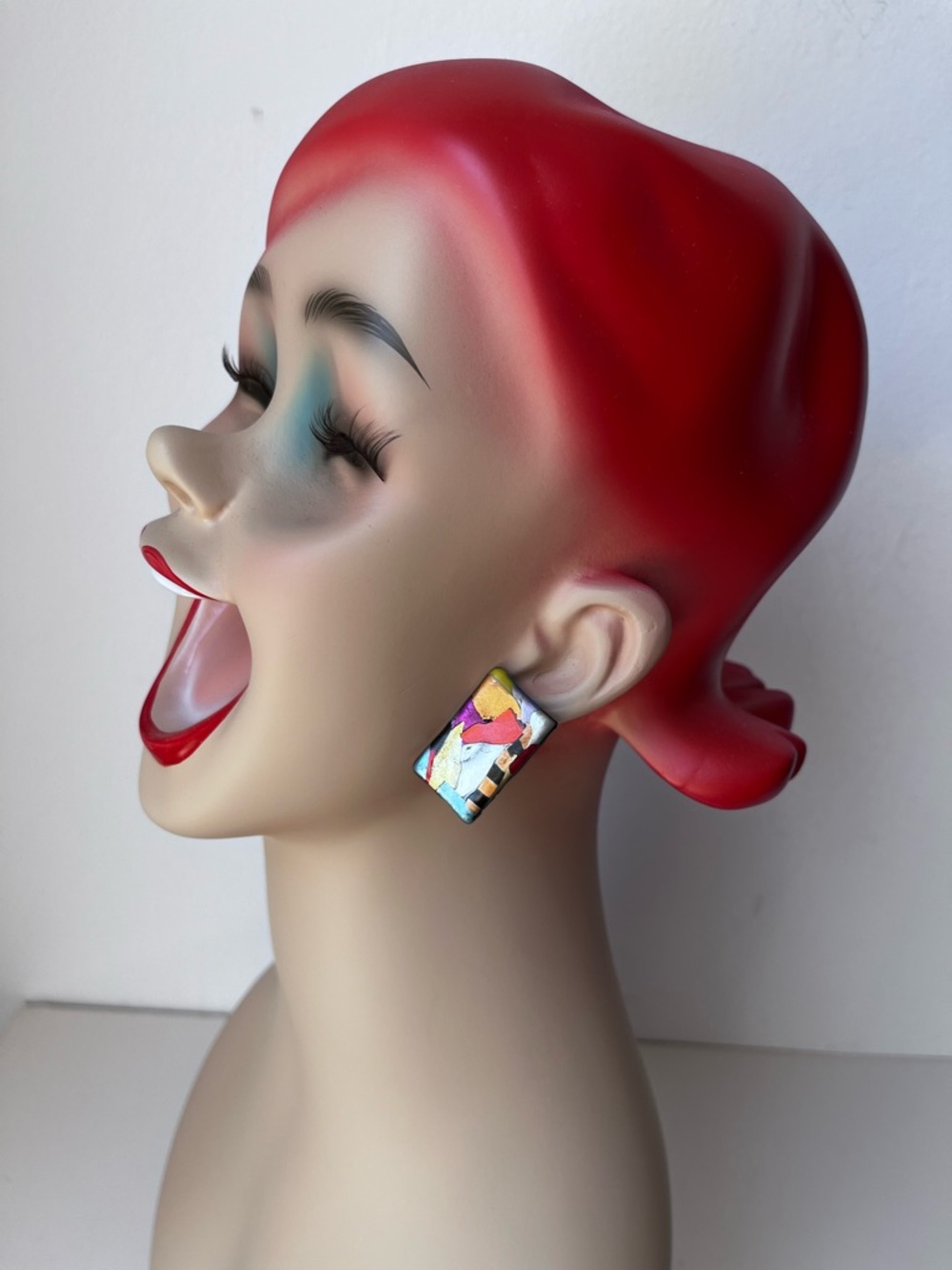 Multicolor Abstract Pierced Earrings - Picture 5 of 8